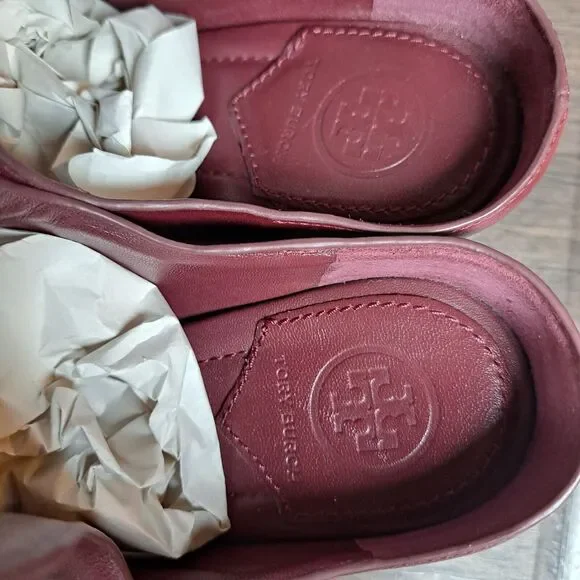 Tory Burch Finley 65mm Rod Calf Leather Slip On Mule Women's 8.5 M Port Royal